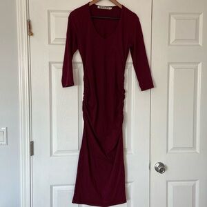 Michael Stars maroon body con dress - large